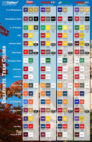 Downloadable Pdfs Of College Team Vinyl Color Chart Nfl