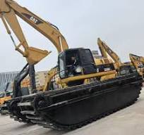Floating Pontoon Undercarriage Dredge Hydraulic Amphibious Swamp Excavator  with Cummins Engine 1.2m Bucket Capacity