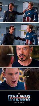 20 Hilarious Captain America Vs Iron Man Memes Which Prove That Civil War Is Still Raging Funny Marvel Memes Iron Man Memes America Memes Funny