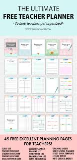 Free Printable Teacher Planner 45 School Organizing Templates Teacher Planning Teacher Planner Free Teacher Planner Templates