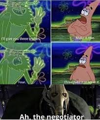 Ah Yes The Negotiator Is A Star Wars Meme Brimming With Cringe Relatablity Star Wars Memes Funny Memes Dankest Memes
