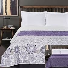 Decoking Tagesdecke 200 X 220 Cm Violett Weiss Bettuberwurf Mit Abstraktem Muster Zweiseitig Pflegeleicht Alhambra Lila Purple Whit Bettuberwurf Tagesdecke Haus