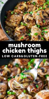 Keto Chicken Thighs Recipe With Mushroom Sauce Recipe In 2020 Keto Chicken Thigh Recipes Chicken Thigh Recipes Keto Chicken Thighs
