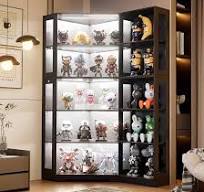 Amazon.com - Corner Display Cabinet with Glass Doors,5-Tier ...