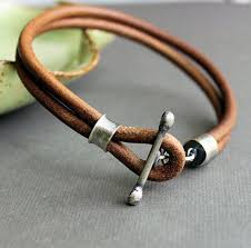 Mens Leather Bracelet Rustic Natural Light Brown Handmade Bijoux En Cuir Bijoux Fait Main Et Bijoux Bracelet