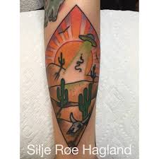 Phoenix melrose district on 7th ave north of mackenzie dr. Illustrative Style Colored Arm Tattoo Of Desert With Alien Ship Tattooimages Biz