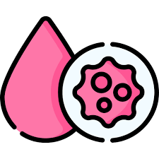 Icon representing a blood droplet and platelet for platelet disorder care