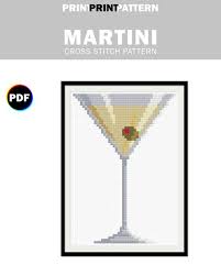 Martini Cross Stitch Pattern Cocktail Design Martini Glass Etsy In 2021 Cross Stitch Patterns Cross Stitch Stitch Patterns