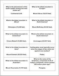 Earth Science And Topography Printable Trivia Game Questions Geography Trivia Questions Trivia Questions And Answers Science Questions