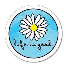 Arteehub stickers are great for laptops, windows, books, folders, binder covers, cell Life Is Good Happy Daisy Sea Water Yellow Flower Circle Blue Car Sticker Decal Ebay