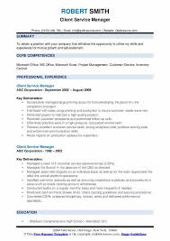 client service manager resume samples