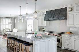 Check spelling or type a new query. French White Kitchen Cabinets With Zinc Hood Transitional Kitchen