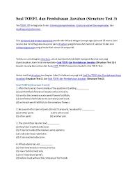 Contoh Soal Tes Toeic Dan Pembahasannya Download File Guru