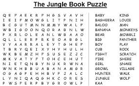The Jungle Book Word Search Puzzle Word Find Jungle Word Activity Sheets For Kids