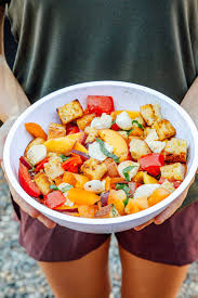 How to wash dishes while camping | fresh off the grid. Panzanella Salad With Tomatoes And Peaches Fresh Off The Grid
