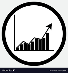 Growth Chart Icon Black White