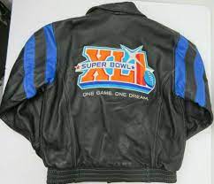 Reebok Super Bowl Xli Roger Edwards Leather Jacket Mens Size L Ebay Leather Jacket Men Mens Jackets Leather Jacket