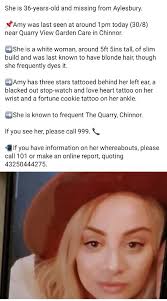 My friend is missing and she's vulnerable. We have no idea where she is she  was last seen in chinnor but the police are unable to locate her. I'm  sharing here in