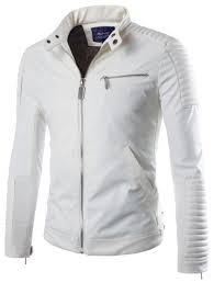 Mens Motorcycle Faux Leather Jacket Leather Jacket Men White Leather Jacket Mens Outfits