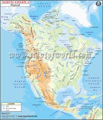 North America Physical Map Physical Map Of North America North America Map America Map America Map Art