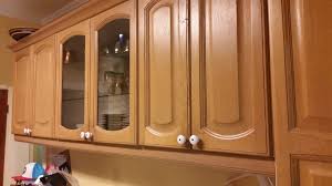 chalk painting kitchen cupboards before