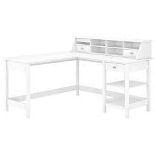 The bush furniture fairview desktop organizer with shelves offers a practical solution for keeping your home's workspace in order. Bush Furniture Broadview 60w L Shaped Computer Desk With Desktop Organizer Bd029wh