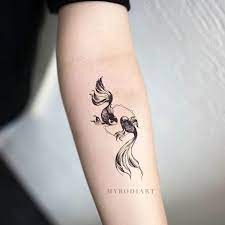 Nemo Small Unique Black Double Koi Fish Temporary Tattoo Tattoos Foot Tattoos Pisces Tattoo Designs