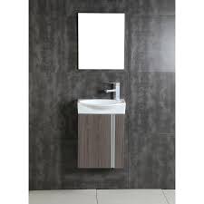 Black and white bathrooms can have their entire look changed just by increasing or decreasing the amount of black you use. Fine Fixtures Compacto Grey Taupe Wall Mount Single Bathroom Vanity With Vitreous China Sink And Mirror Overstock 13681709