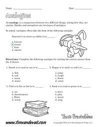 Free Printable Analogy Worksheets For Kids These Free Language Arts Printables Will Help Students Learn Abou Similes And Metaphors Analogy Worksheets For Kids