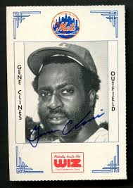 Gene Clines #78 signed autograph auto 1991 NY Mets Nobody Beats The WIZ  Card ~