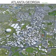 Atlanta City 3d Model In 2020 Atlanta City City Model Low Poly Models