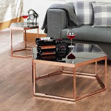 Simplihome skyler solid mango wood and metal 34 inch wide square modern industrial coffee table in dark cognac brown, for the living room and family room 4.1 out of 5 stars 42 $336.59 $ 336. Hexagonal Black Glass Coffee Table Flat Packing Wood Furniture Manufacturer From Taiwan Slicethinner