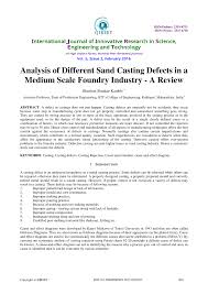 Pdf Analysis Of Different Sand Casting Defects In A Medium
