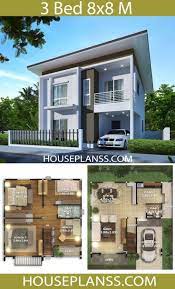 House Plans 8x8 With 3 Bedrooms House Construction Plan Building Plans House Modern Style House Plans