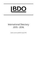 get quote call now get directions. Bdo International Directory 2015 Manualzz