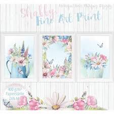 Shabby Chic Landhaus Blumen Cottage Bilder Set Alle wandbilder werden mit höchster präzision und liebe zum detail angefertigt.