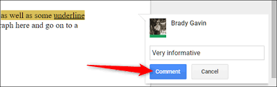 Then in gdoc copy past the text part containing your comment then reimport it in google drive, open it as gdoc (so if you need to copy past some text containg comments it's easier to stick on msword for collaborative work). How To Add Comments In Google Docs