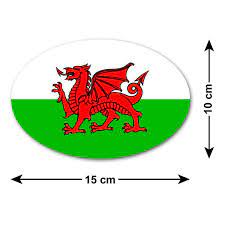 The proud and ancient battle standard of the welsh is the red dragon (y ddraig goch) and consists of a red dragon, passant (standing with one foot raised), on a green and white background.as with any ancient symbol, the appearance of the dragon. Welsh Dragon Car Sticker Decal The National Flag Of Wales Baner Cymru Ebay