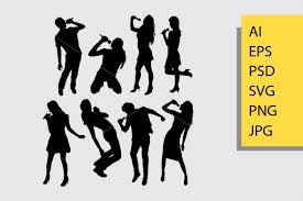Download Singer Male And Female Silhouette Graphic By Cove703 Creative Fabrica Woman Silhouette Silhouette Silhouette Vector SVG Cut Files