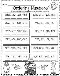 Halloween Math For Second Grade Ordering Numbers Free First Grade Math Third Grade Math 3rd Grade Math