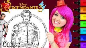 Children of maleficent, jafar, cruella de vil, the evil queen and other famous terrifying characters ! Coloring Carlos Descendants 3 Disney Coloring Page Prismacolor Markers Kimmi The Clown Youtube