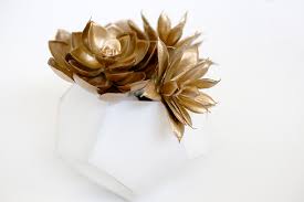 The perfect blend of nutrients & drainage for succulents & cacti. Diy Potted Gold Succulent In Geometric Origami Planter For Domestic Slice Chic Creative Life