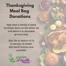 Check spelling or type a new query. Thanksgiving Meal Kit Donations Garden Of Health Inc