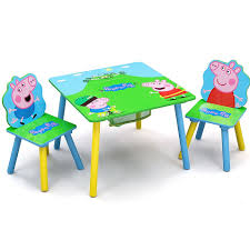 Peppa Pig 3 Piece Table And Chair Set With Storage In Blue Colorful Table Peppa Pig Kids Table And Chairs