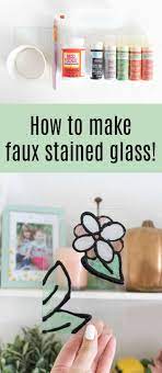 Make Faux Stained Glass With Mod Podge Easy Diy Stained Glass Window Faux Stained Glass Painting On Glass Windows
