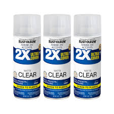 3 Pack Rust Oleum American Accents Ultra Cover 2x Matte Clear Spray Paint And Primer In 1 12 Oz Walmart Com Walmart Com