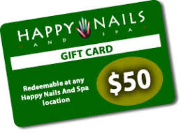Gift voucher template with icons. Gift Cards Happy Nails Nails And Spa Salons
