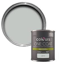 We recommend seeing the color in person before. Colours One Coat Light Rain Eggshell Metal Wood Paint 0 75l Diy At B Q