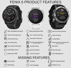 garmin fenix 6 comparison chart 5krunning com