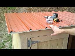 Prepare the roof surface you can use metal roofing over old shingles. 11 Installing Shed Metal Roofing How To Build A Generator Enclosure Wmv Youtube